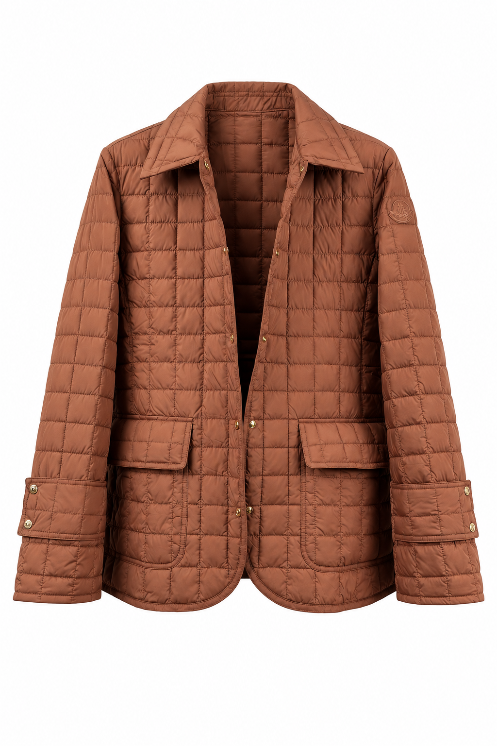 Moncler Epinal men’s brown quilted shell down jacket