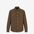 Fendi Versace Fendace men’s brown FF jacquard monogram shirt jacket