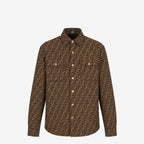 Fendi Versace Fendace men’s brown FF jacquard monogram shirt jacket