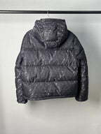Fendi women’s black FF jacquard hooded puffer jacket