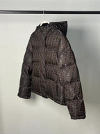 Fendi men’s brown FF monogram hooded puffer jacket