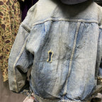 Saint Mxxxxxx BerBerJin men’s light blue distressed denim trucker jacket