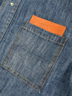 Fendi women’s blue chambray cropped denim jacket