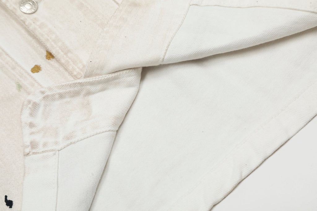 Gallery Dept. men’s antique white paint splatter cotton trucker jacket
