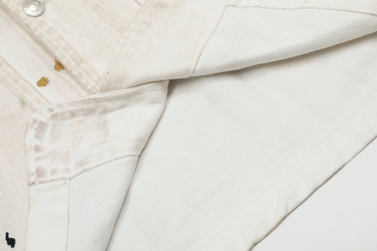 Gallery Dept. men’s antique white paint splatter cotton trucker jacket