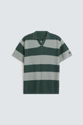 Zilz Men's Textured Striped Polo Shirt - Green