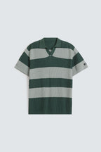 Zilz Men's Textured Striped Polo Shirt - Green