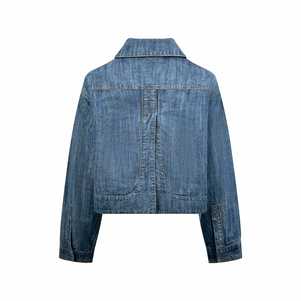 Fendi women’s blue chambray cropped denim jacket