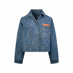 Fendi women’s blue chambray cropped denim jacket