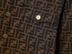 Fendi Versace Fendace men’s brown FF jacquard monogram shirt jacket