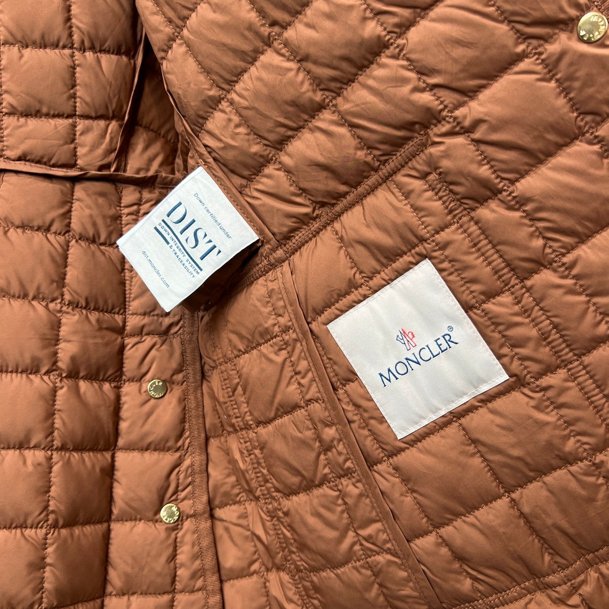 Moncler Epinal men’s brown quilted shell down jacket