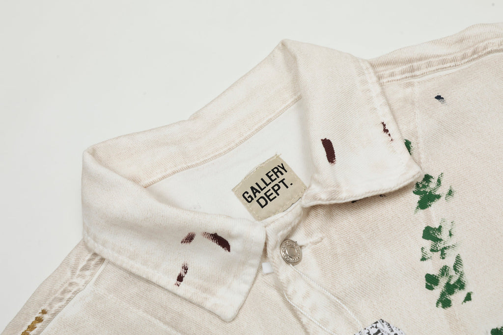 Gallery Dept. men’s antique white paint splatter cotton trucker jacket