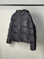 Fendi women’s black FF jacquard hooded puffer jacket