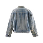 Saint Mxxxxxx BerBerJin men’s light blue distressed denim trucker jacket