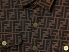 Fendi Versace Fendace men’s brown FF jacquard monogram shirt jacket