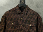 Fendi Versace Fendace men’s brown FF jacquard monogram shirt jacket