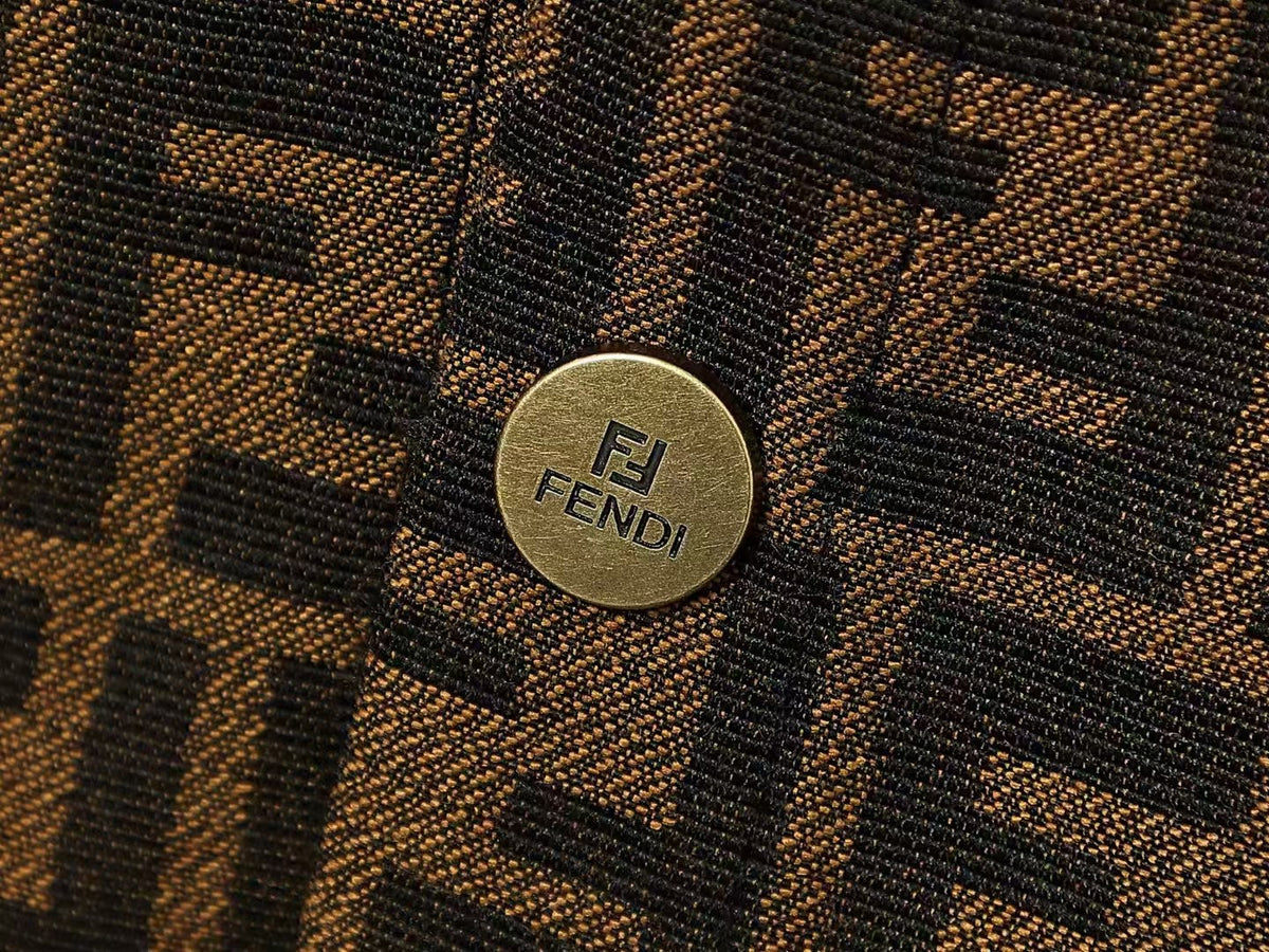 Fendi Versace Fendace men’s brown FF jacquard monogram shirt jacket