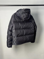 Fendi women’s black FF jacquard hooded puffer jacket