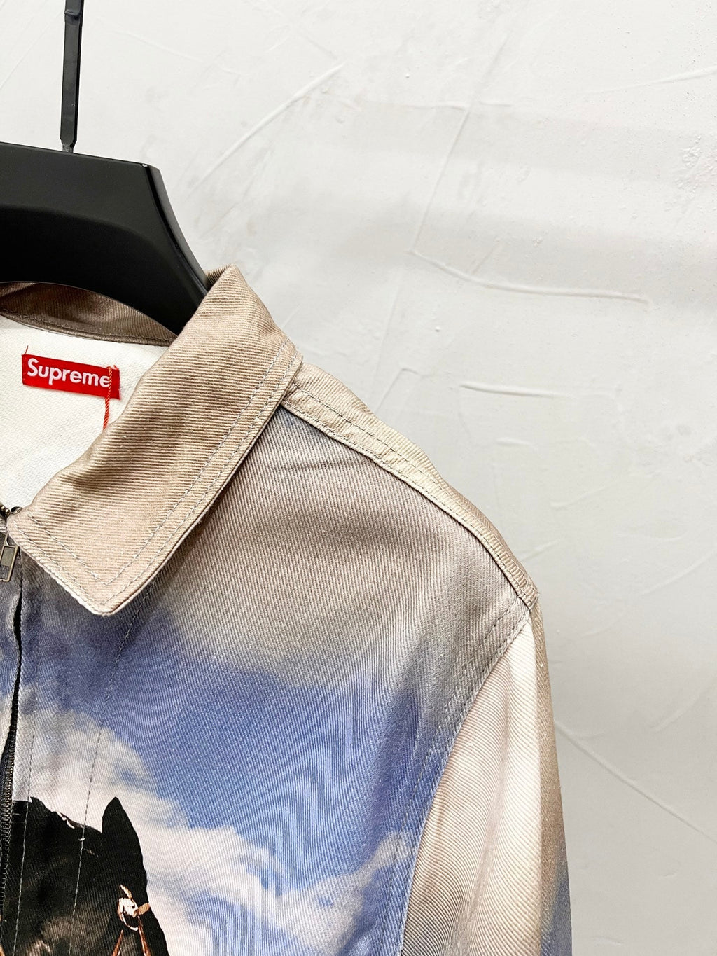 Supreme men’s multi tan Cowboy Jim Krantz graphic denim work jacket