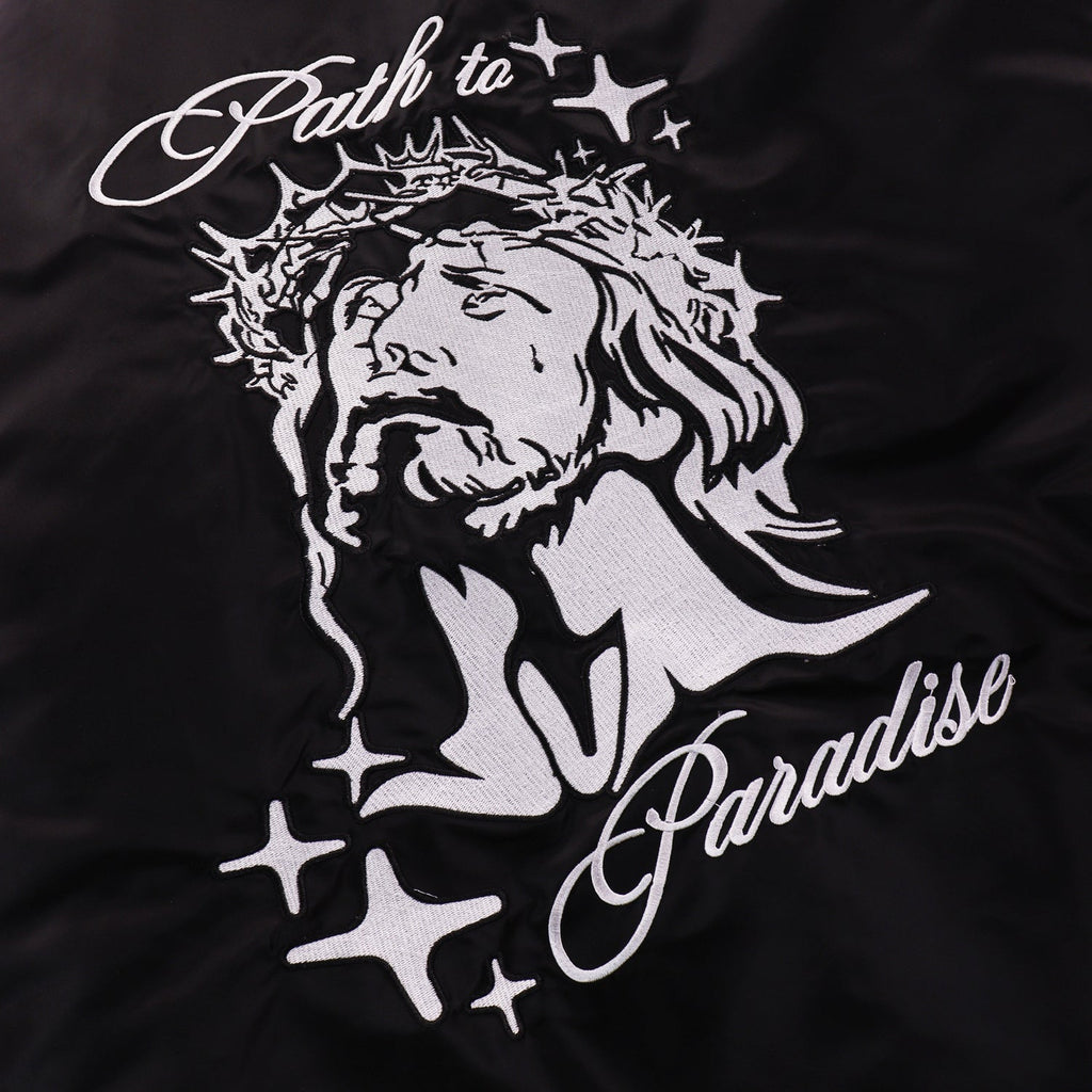 Hellstar men’s Path to Paradise graphic satin bomber jacket