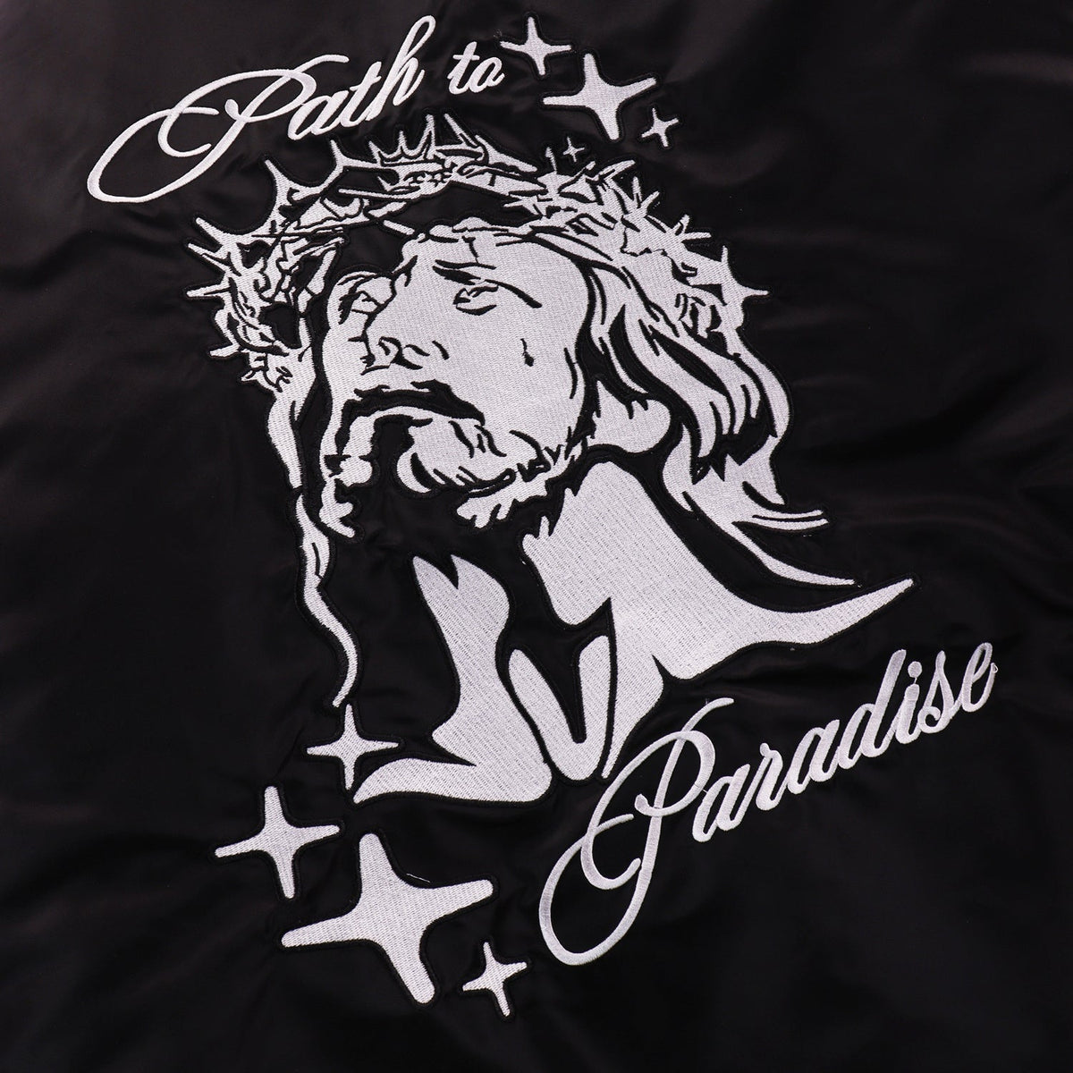 Hellstar men’s Path to Paradise graphic satin bomber jacket