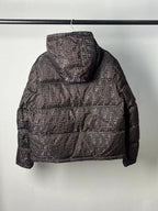 Fendi men’s brown FF monogram hooded puffer jacket