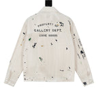 Gallery Dept. men’s antique white paint splatter cotton trucker jacket
