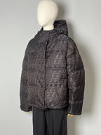 Fendi men’s brown FF monogram hooded puffer jacket