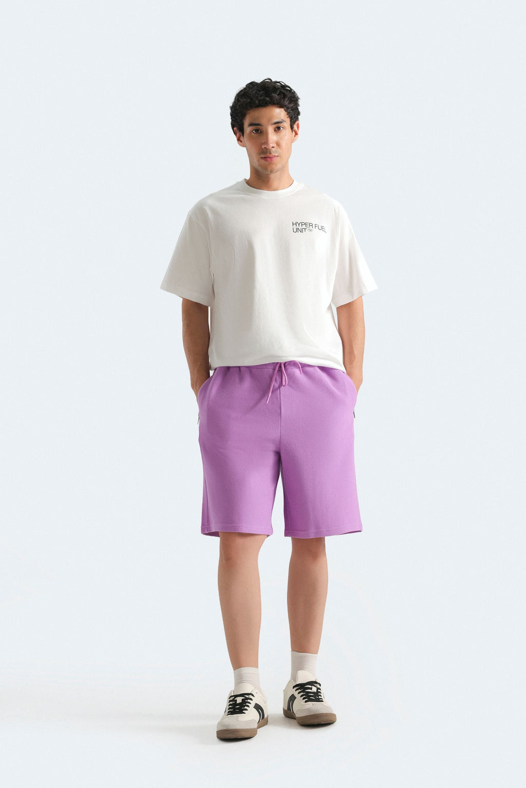 Zilz Men's Textured Bermuda Shorts - Purple