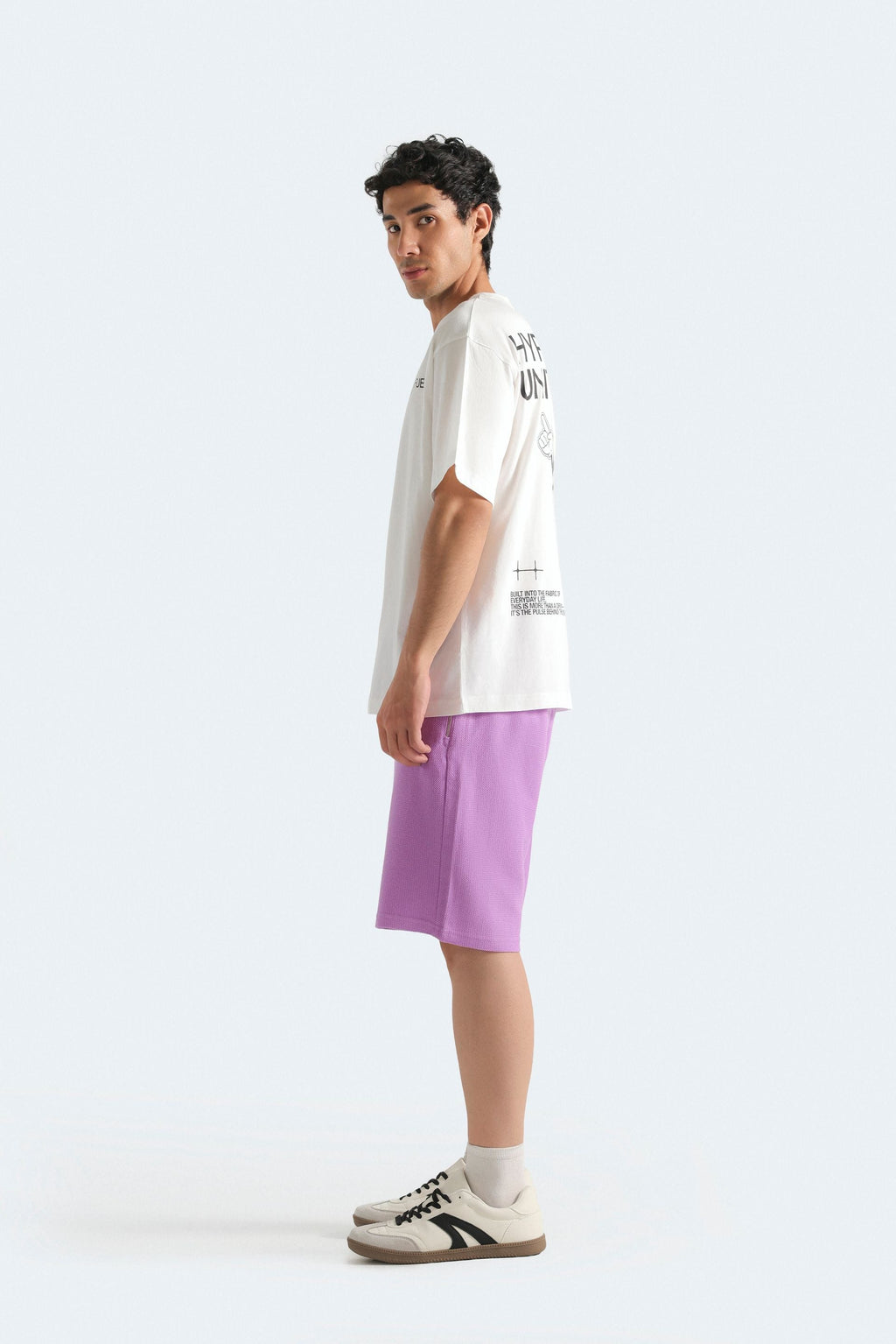 Zilz Men's Textured Bermuda Shorts - Purple