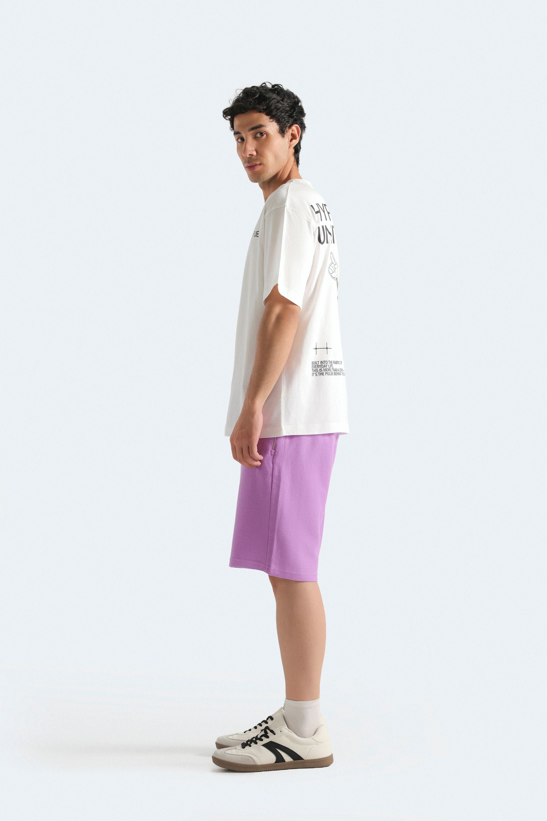 Zilz Men's Textured Bermuda Shorts - Purple
