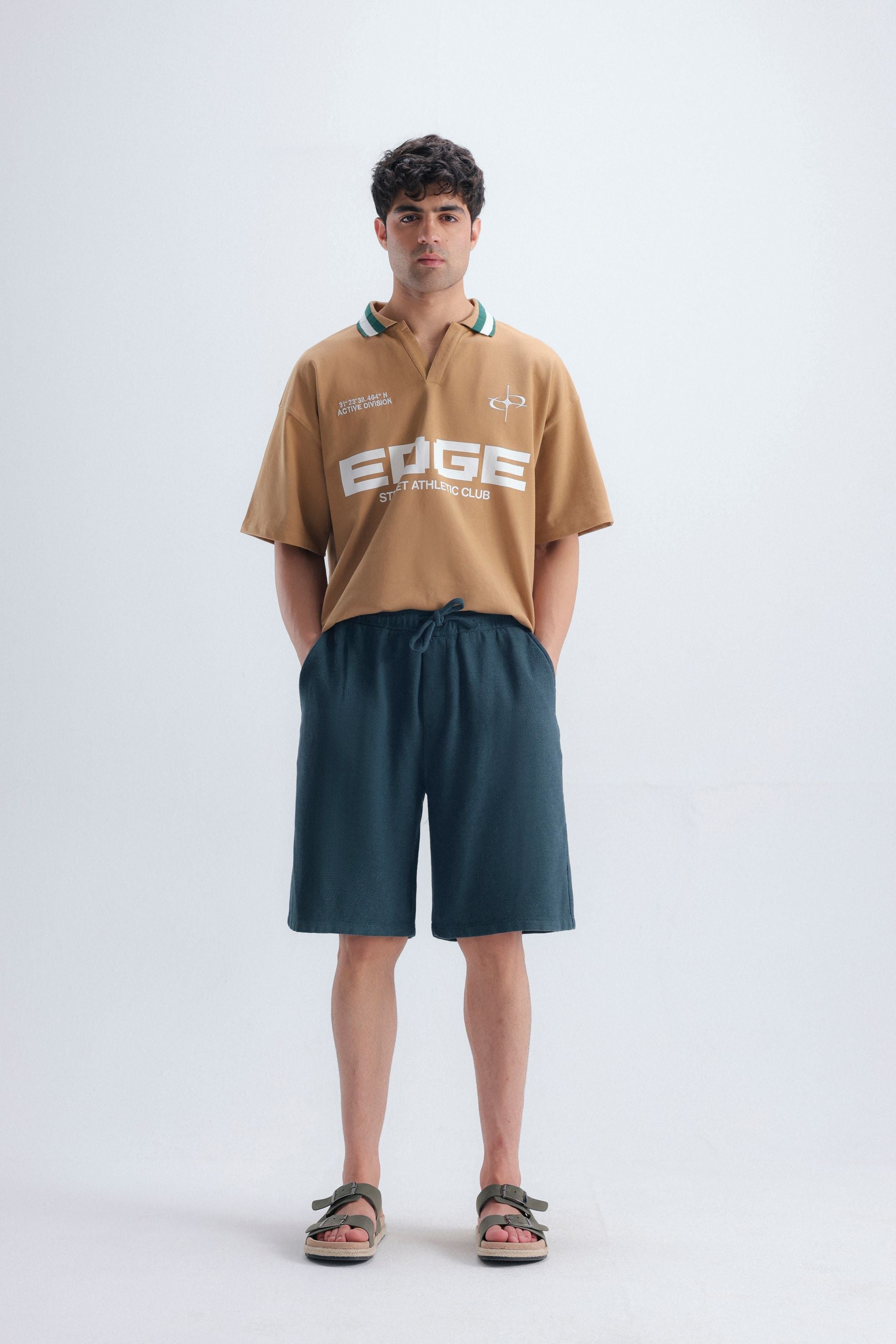 Zilz Men's Regular Fit Non-Denim Shorts - Green