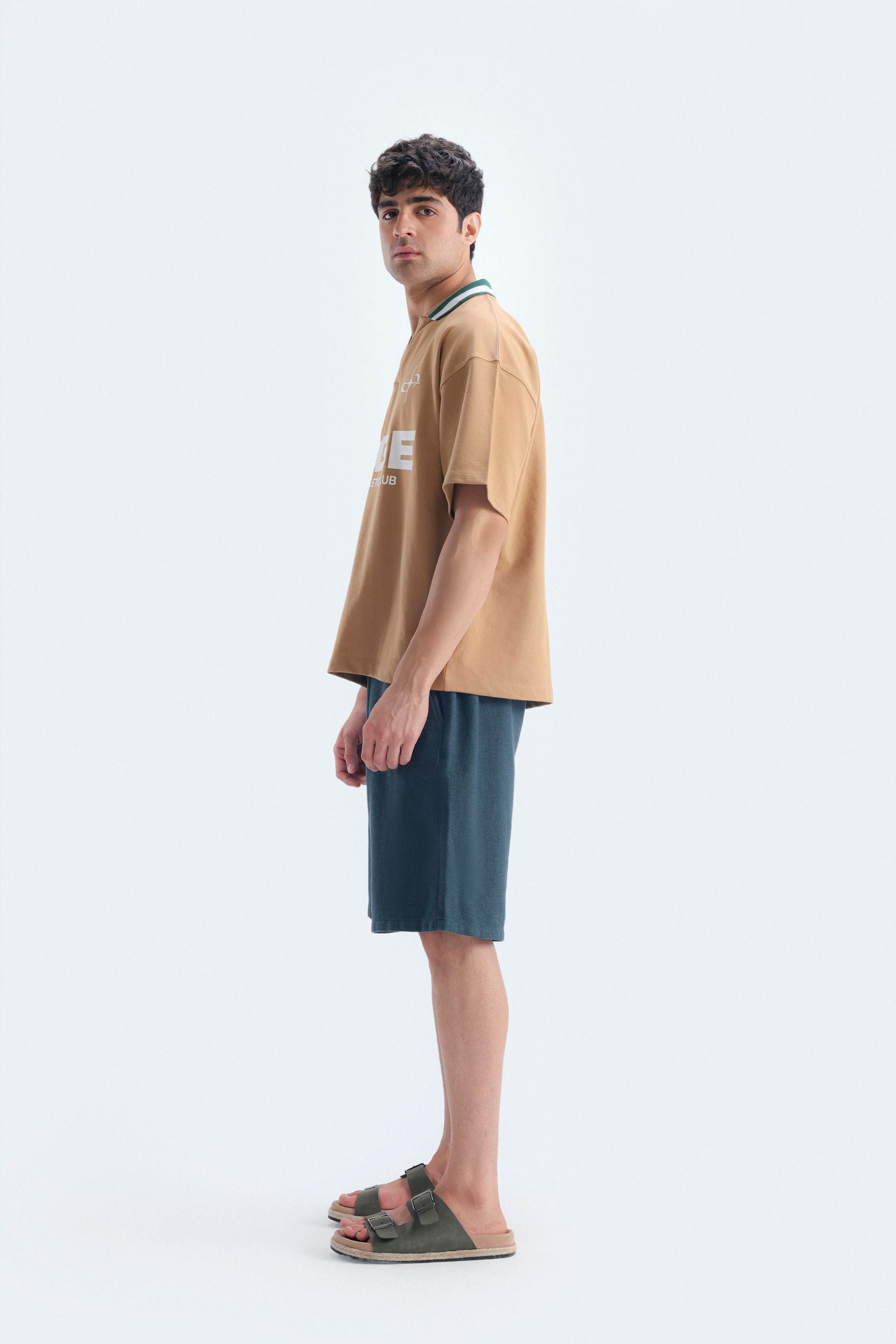 Zilz Men's Regular Fit Non-Denim Shorts - Green