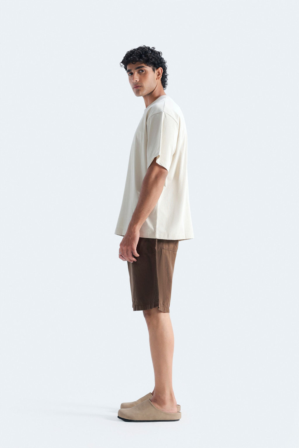 Zilz Men's Relaxed Fit Non-Denim Shorts - Brown