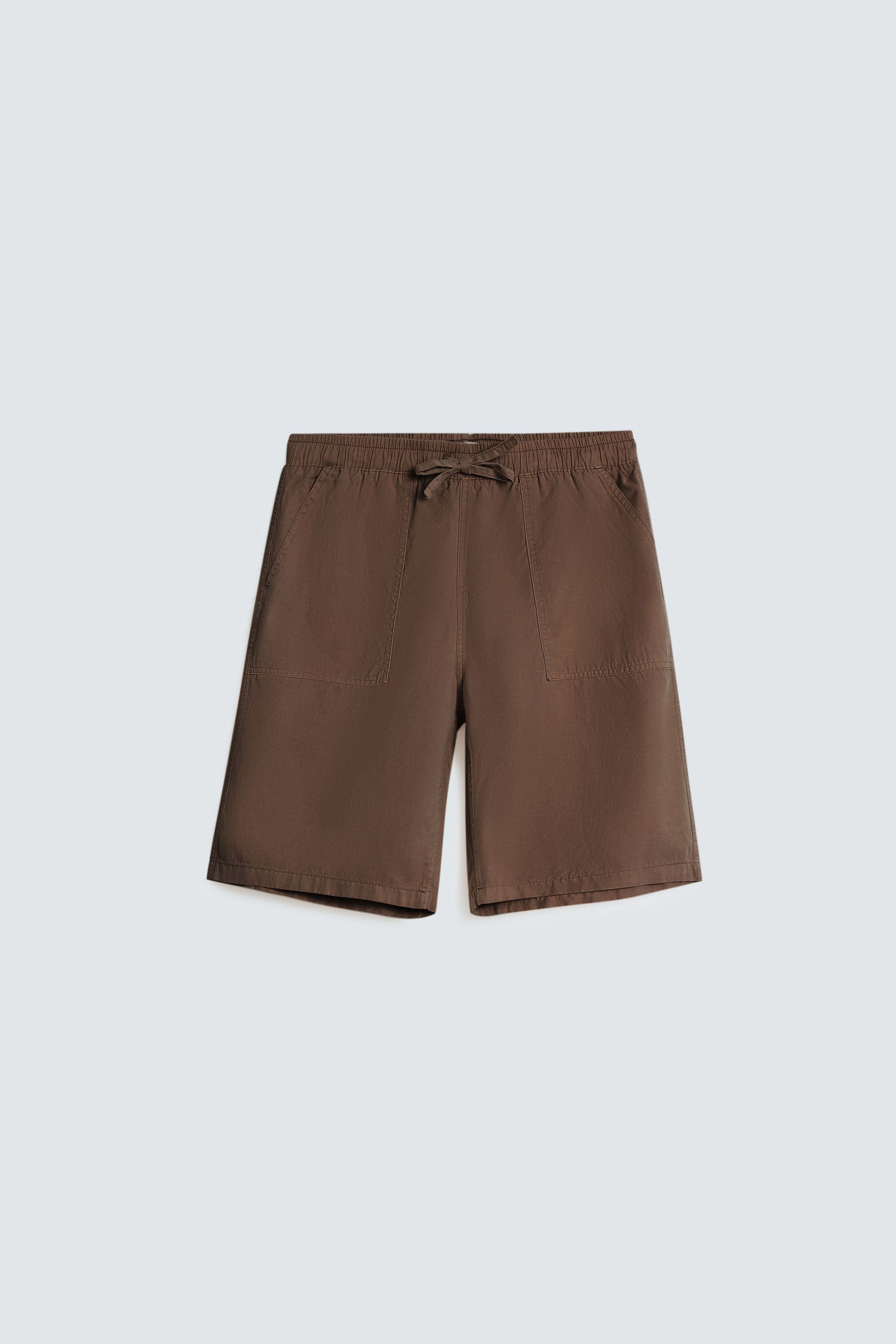 Zilz Men's Relaxed Fit Non-Denim Shorts - Brown