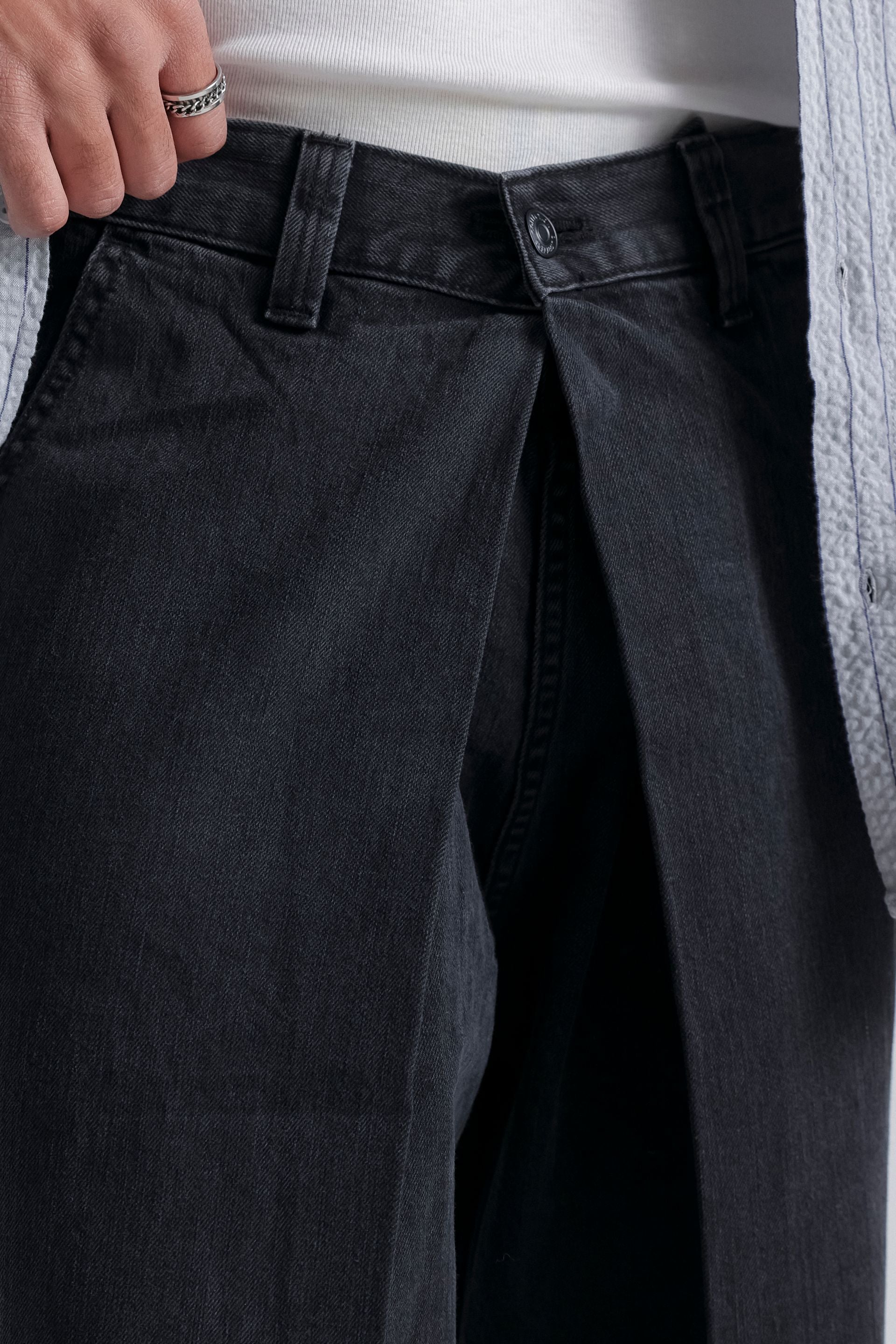 Zilz Men's Baggy Fit Jeans - Black