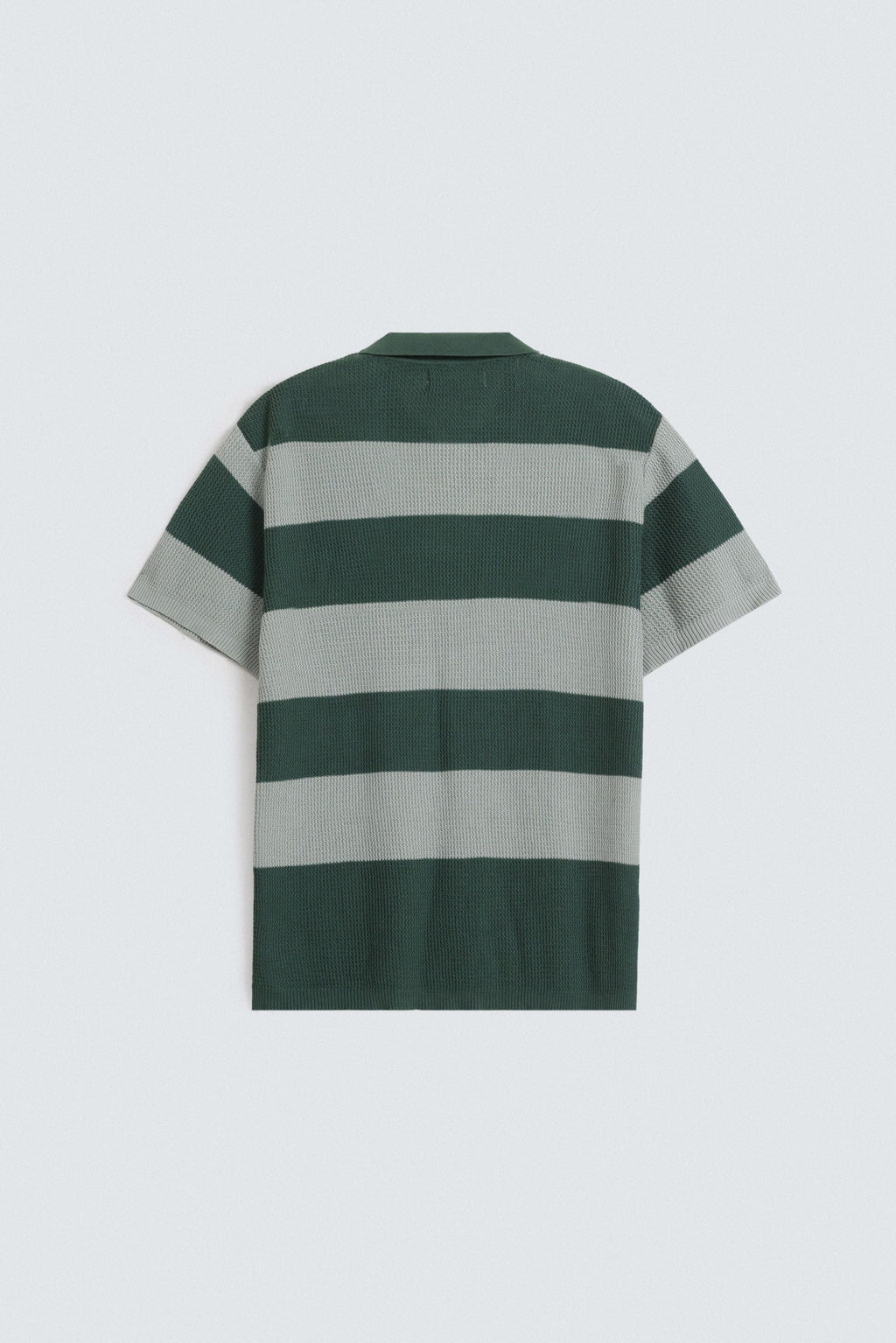 Zilz Men's Textured Striped Polo Shirt - Green