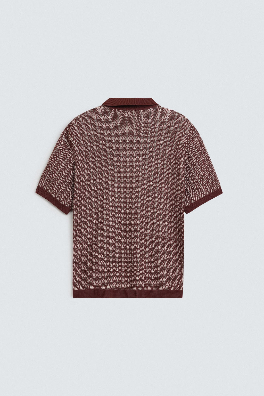 Zilz Men's Contrast Knit Polo Shirt - Brown