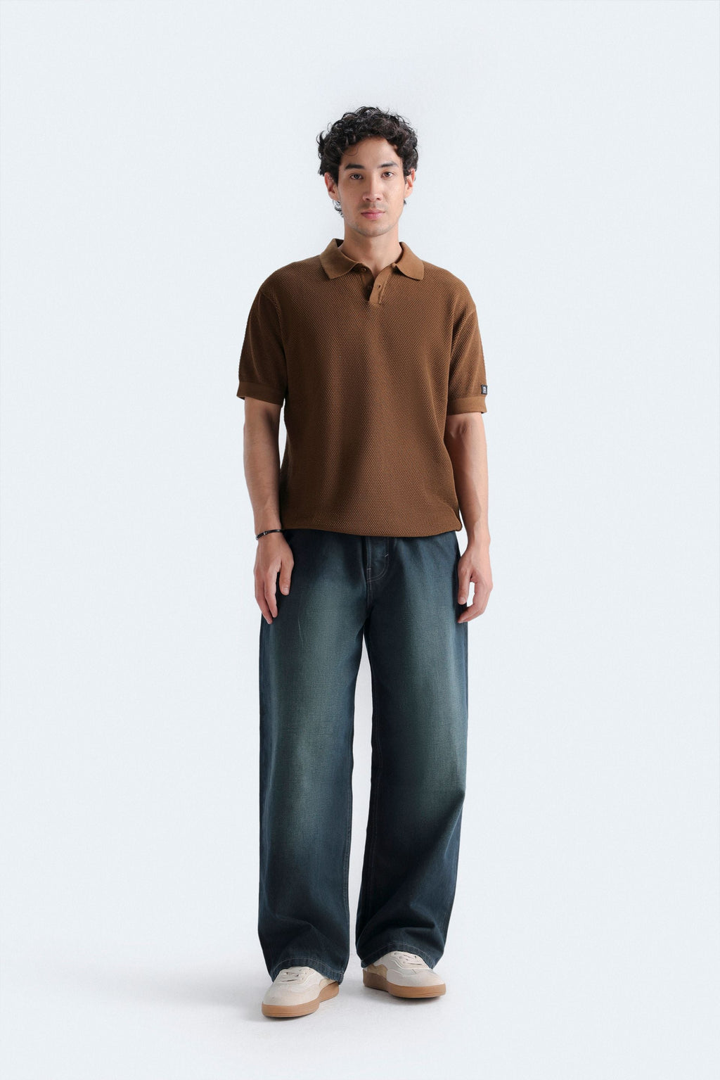 Zilz Men's Textured Polo Shirt - Orange