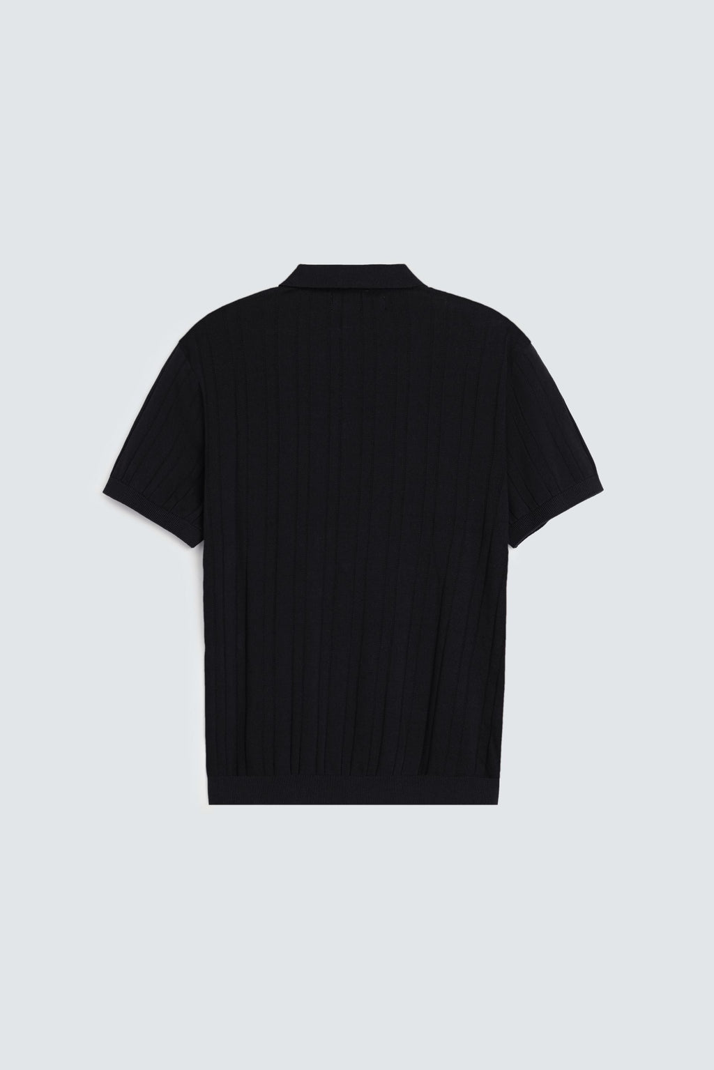 Zilz Men's Striped Polo Shirt With Label Patch - Black