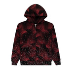 Sp5der Star Plaid Full Zip Hoodie - Black