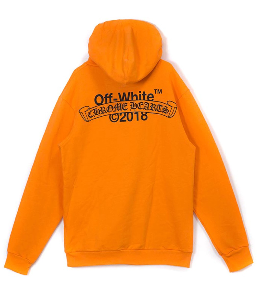 Chrome Hearts 2018 Off White Collaboration Hoodie Orange