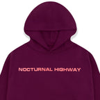 Sp5der Nocturnal Highway Hoodie - Burgundy