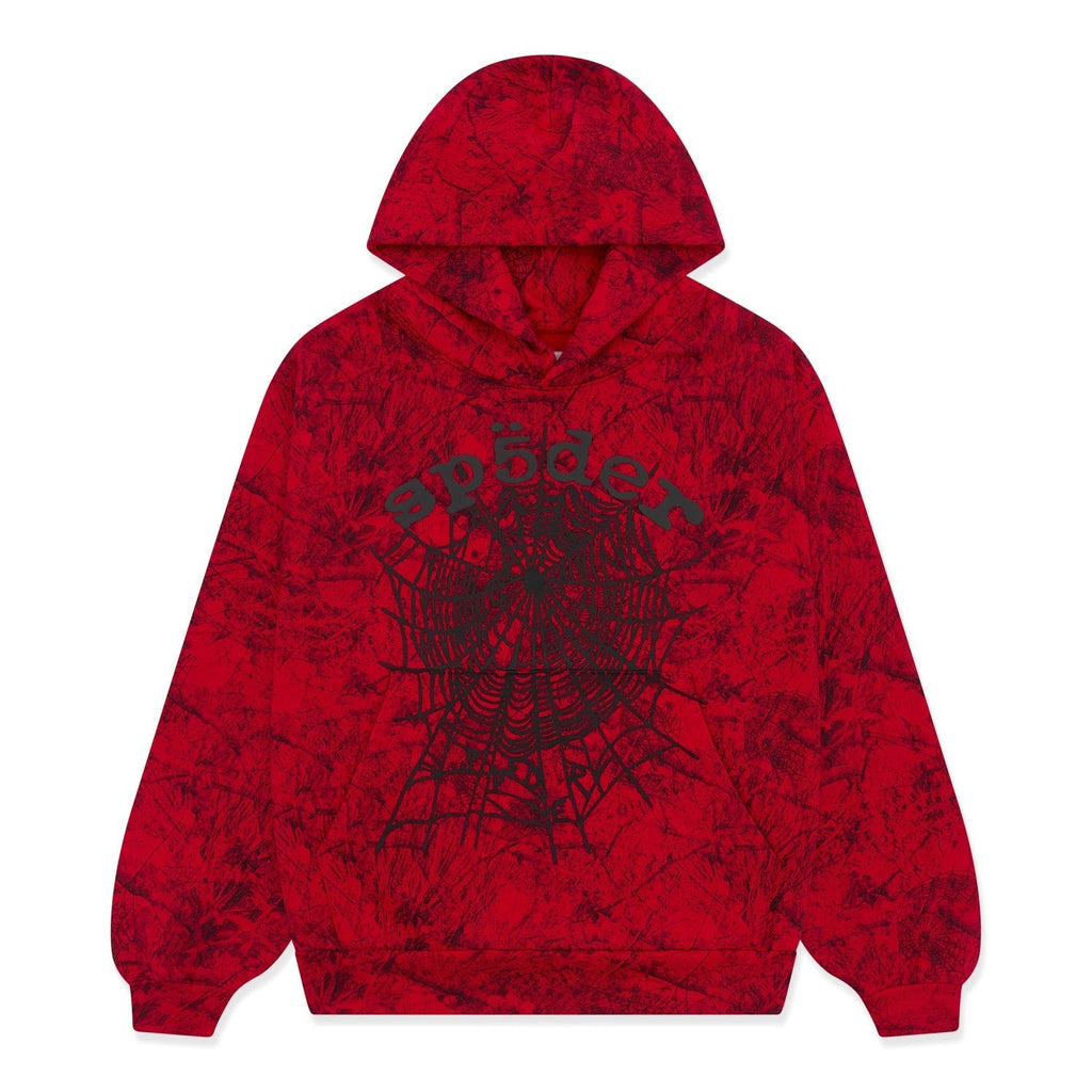 Sp5der Og Tree Camo Hoodie - Red