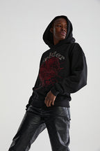 Sp5der Rhinestone Og Web V2 Hoodie - Black