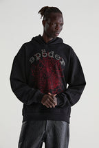 Sp5der Rhinestone Og Web V2 Hoodie - Black