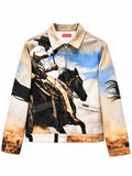 Supreme men’s multi tan Cowboy Jim Krantz graphic denim work jacket
