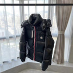 Moncler Montbeliard men’s black hooded short down puffer jacket