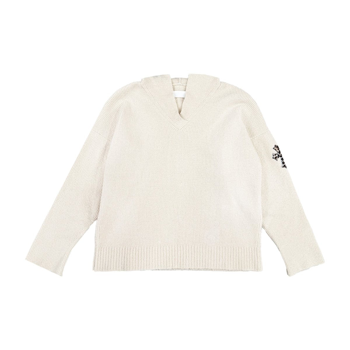 Chrome Hearts Leopard Cross Patch Cashmere Pullover Hoodie