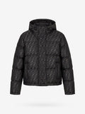 Fendi women’s black FF jacquard hooded puffer jacket